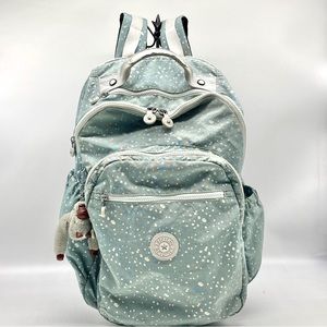 KIPLING GO SCHOOL LIGHT BLUE GREY FLURRY LARGE SCHOOL TRAVEL ZIPPER BACKPACK
